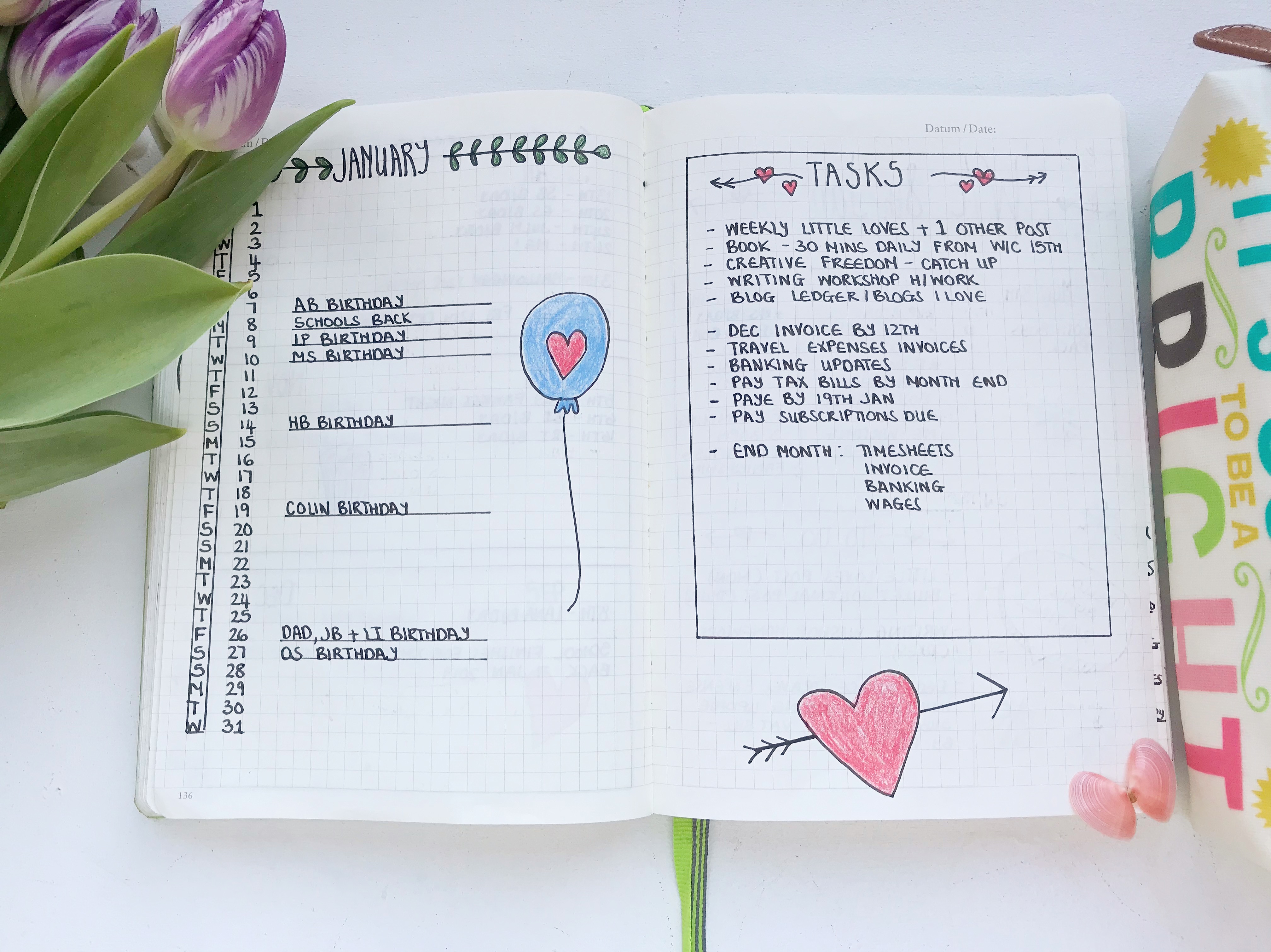 Bullet Journal 2018 - Month by Month