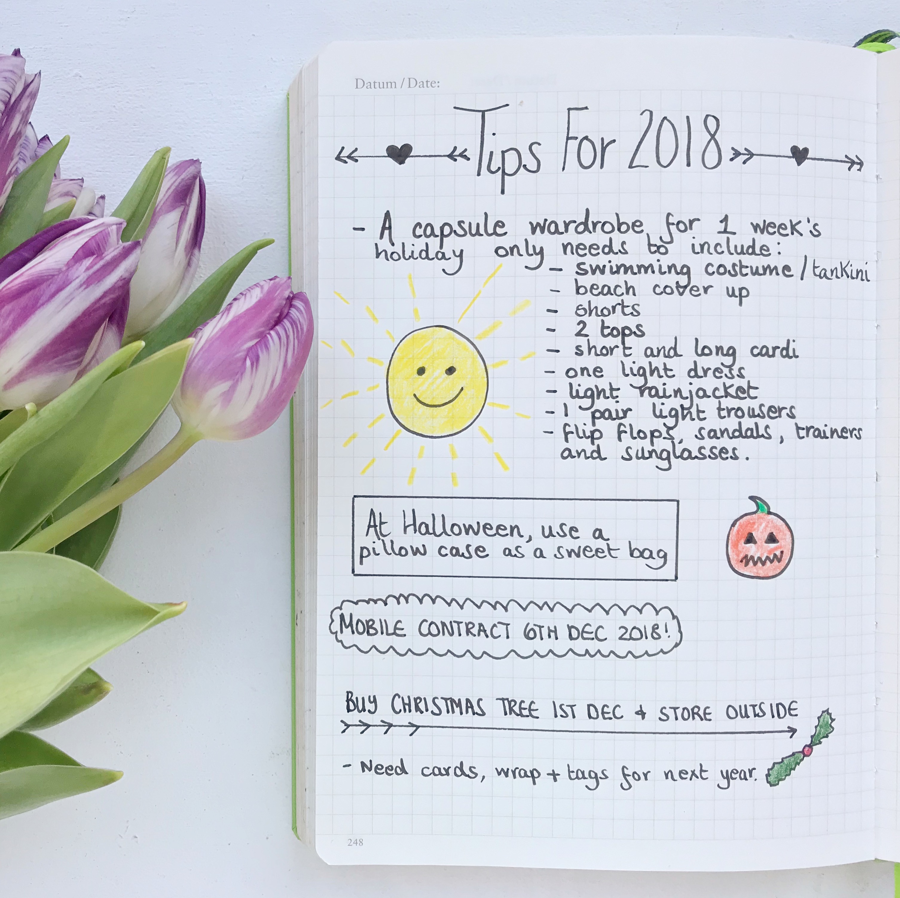 Bullet Journal Ideas 2018 - Tip Sheet