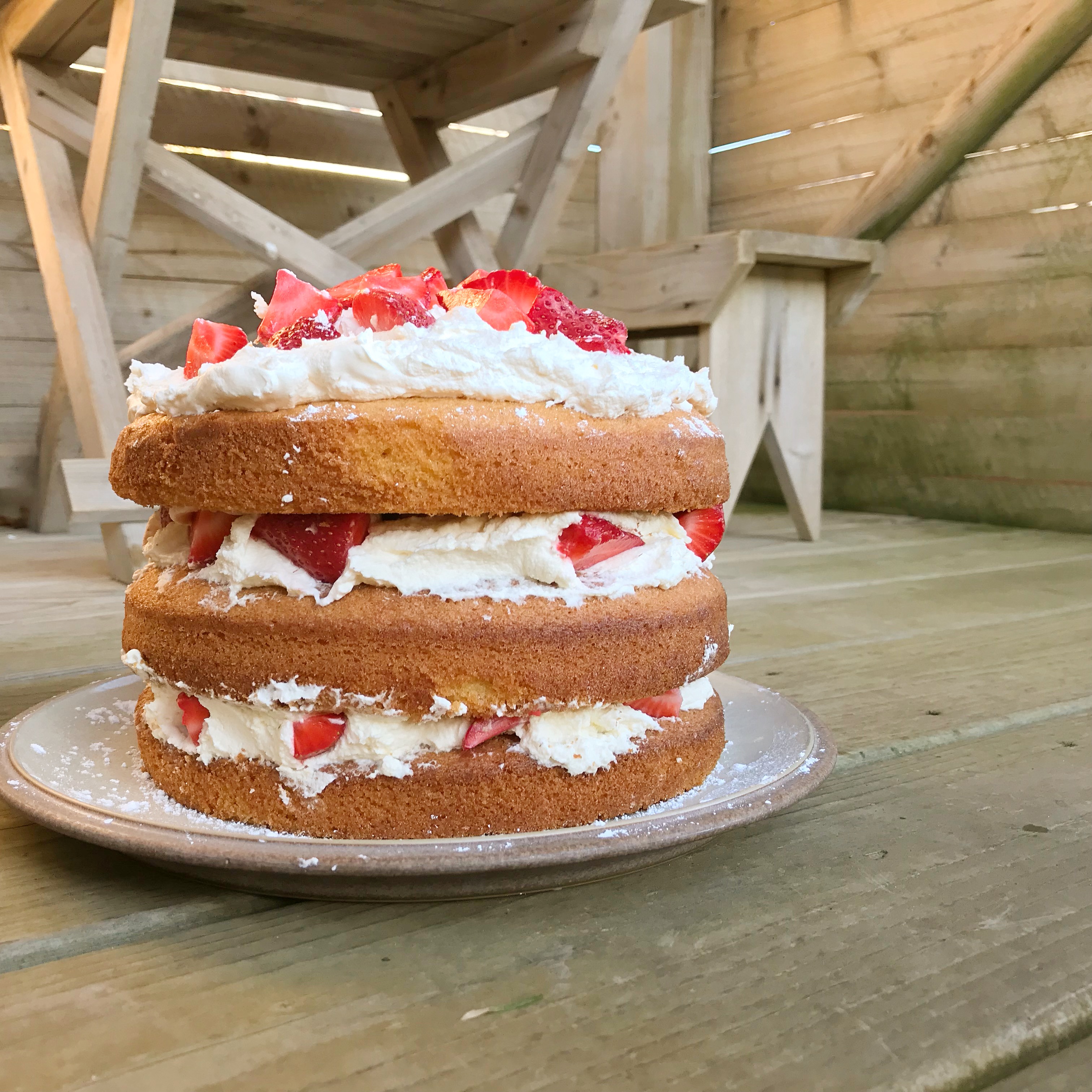 Birthday Cake with Strawberries