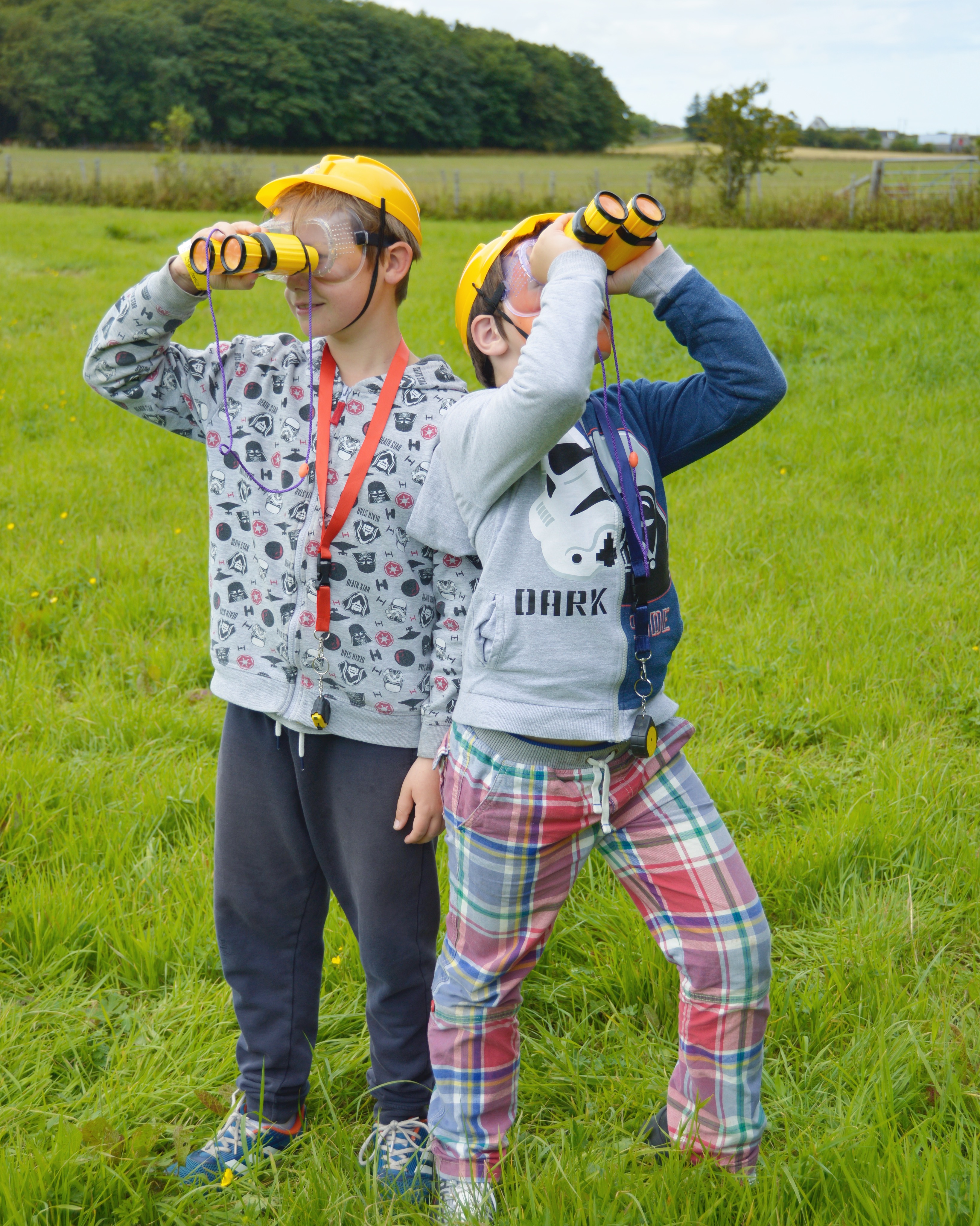 Picture of two boys dressed up as explorers at Lyth Arts Centre