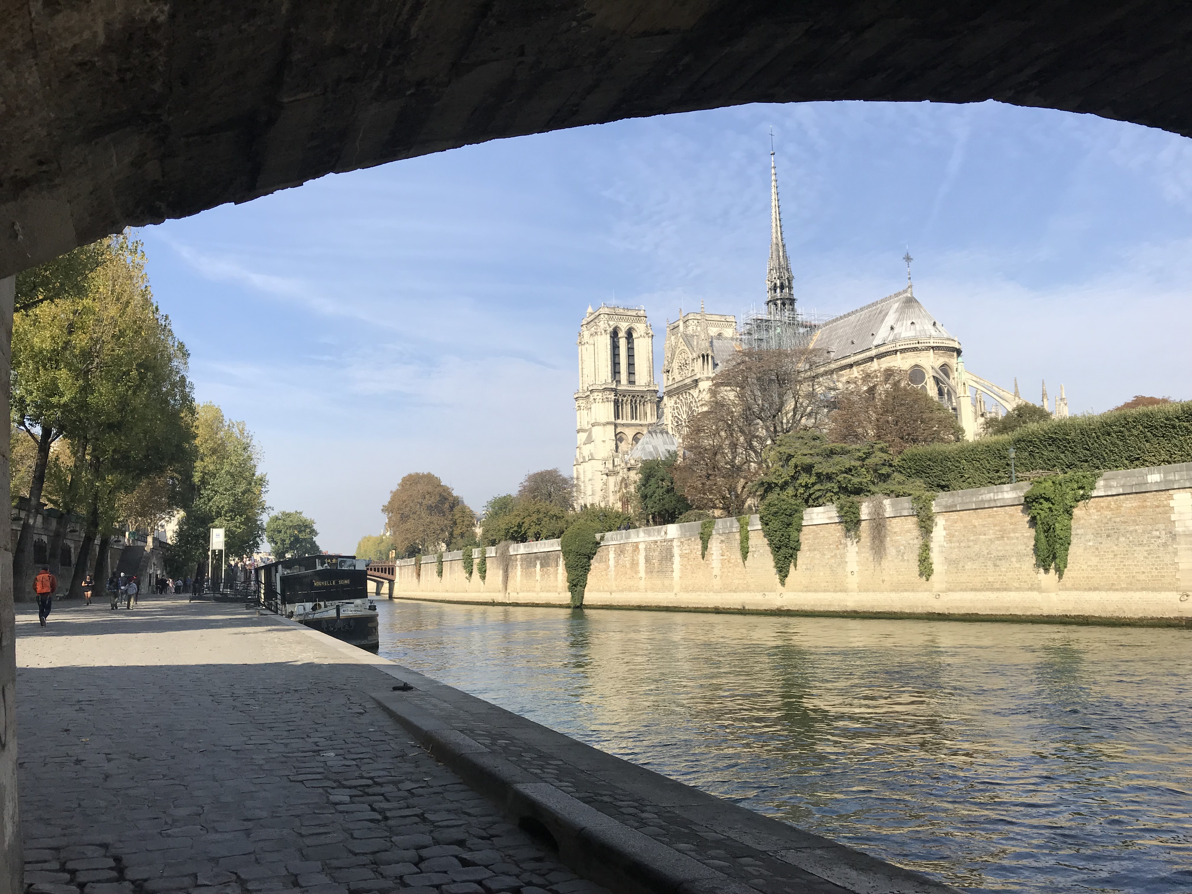 View of Notre-Dame, Paris, through archway