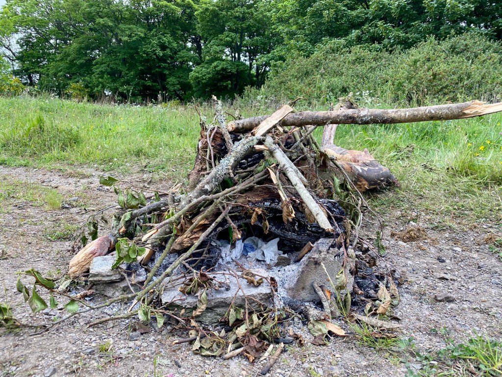 Fire stuffed with toilet roll and litter, NC500