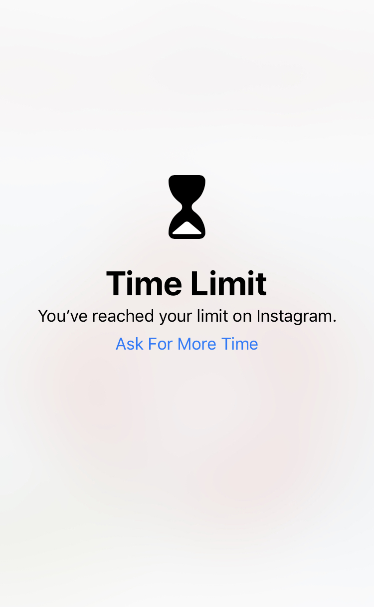 Picture of iPhone app time limit notification