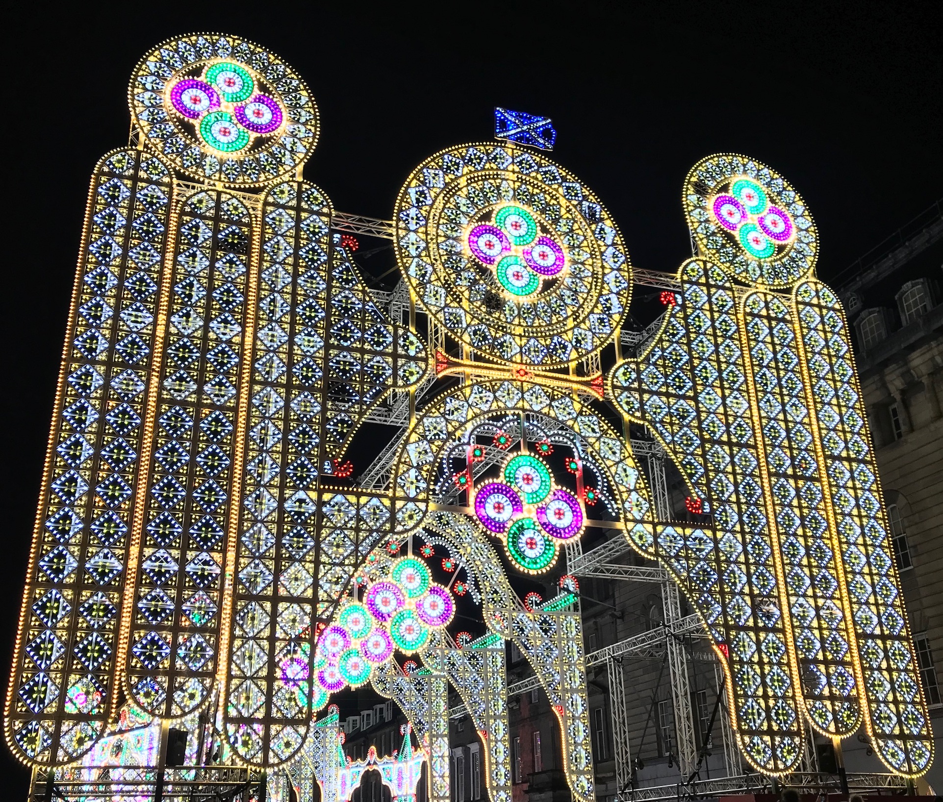 Christmas light display in Edinburgh