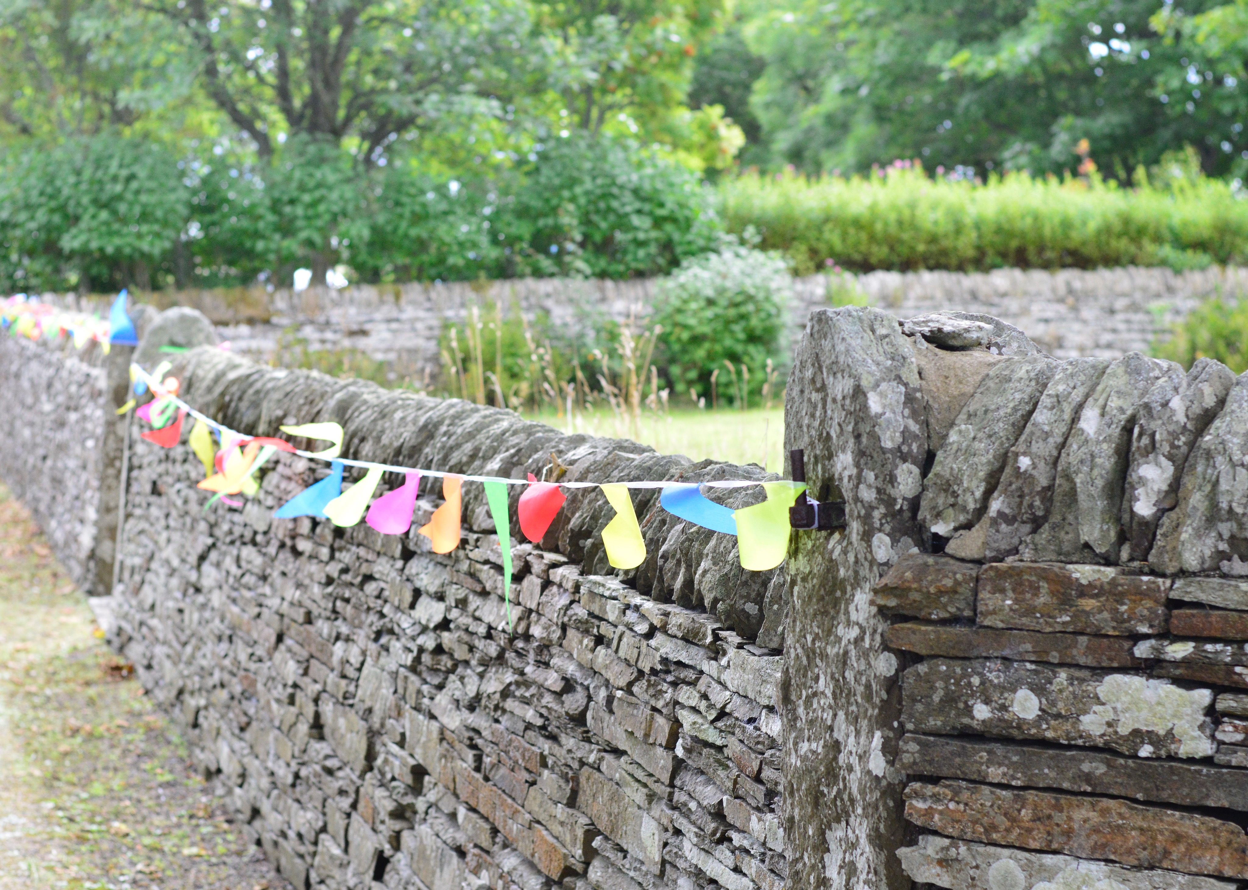 Picture of bunting on wall at Lyth Arts Centre
