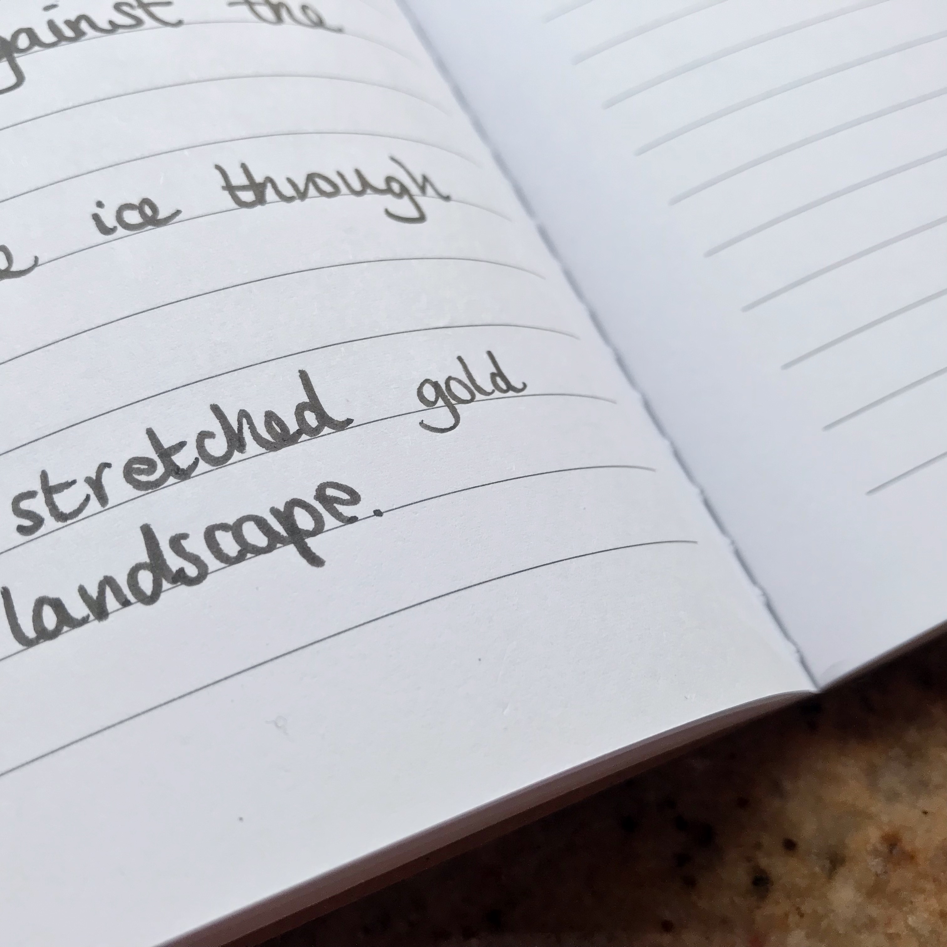 Photo of notepad with scribbled words